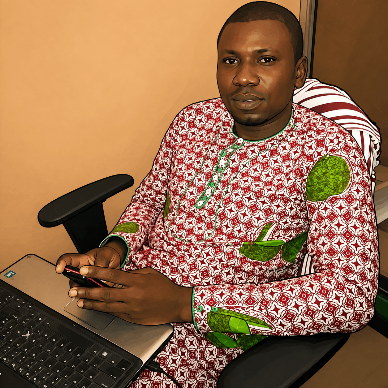 Illustration de Wilfried au travail